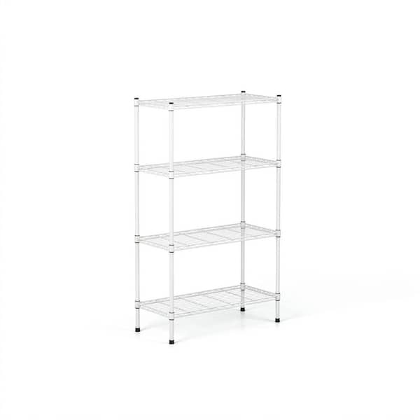 Nathan Metal Wire 4 Tier Adjustable Shelving Unit in White (29.53 in. W x 13.78 in. D x 47.24 in. H)