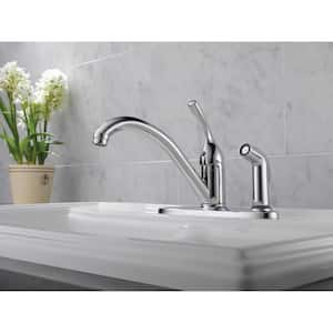 Classic Single-Handle Standard Kitchen Faucet with Side Sprayer in Polished Chrome
