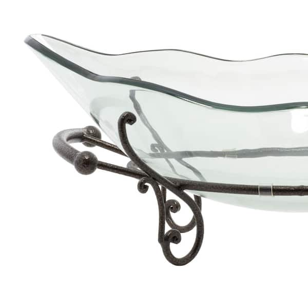 Litton Lane Clear Kitchen Decorative Serving Bowl with Black