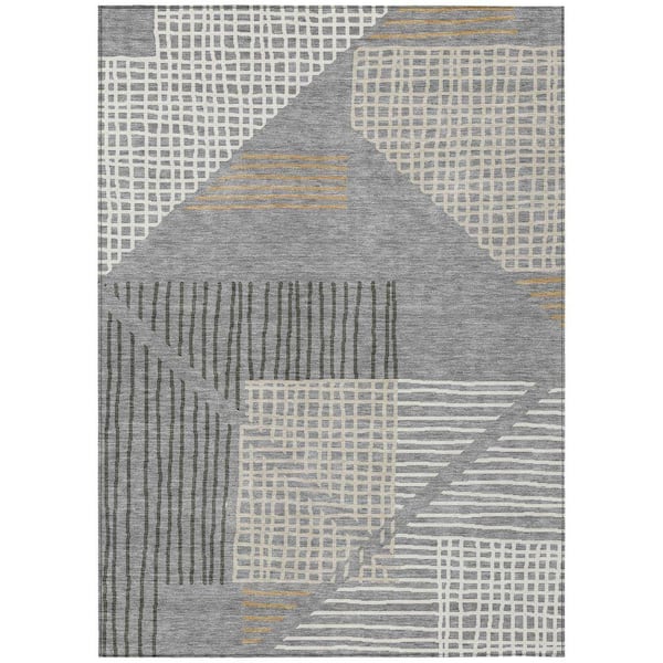 Chantille Machine Washable Indoor/Outdoor Abstract ACN2270 Gray 5 ft. x 7 ft. 6 in. Area Rug