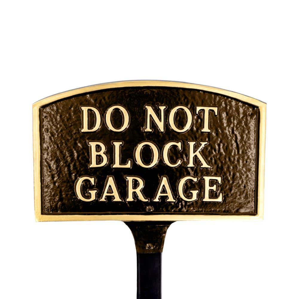 5.5 in. x 9 in. Small Arch Do Not Block Garage Statement Plaque Sign with Lawn Stake - Oil Rubbed/Gold price history on PriceWatchPro