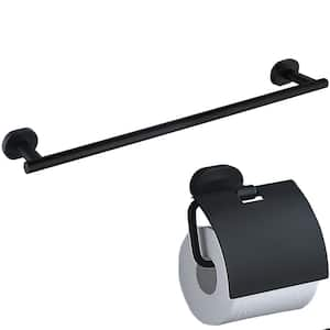 2 -Piece Bath Hardware Set with Mounting Hardware in Matte Black