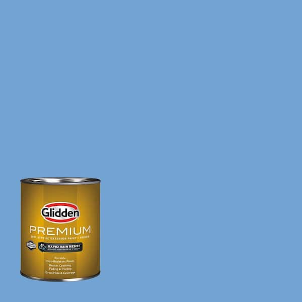 Glidden Premium 1 qt. Overcast PPG1242-4 Satin Exterior Latex Paint ...