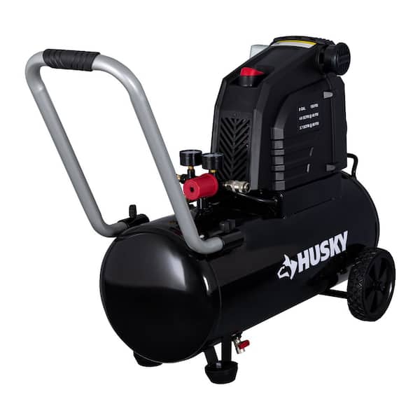 8 Gal. 150 PSI Portable Electric Oil-Free Horizontal Hotdog Air Compressor with Rubber Wheels and 1-Quick Coupler