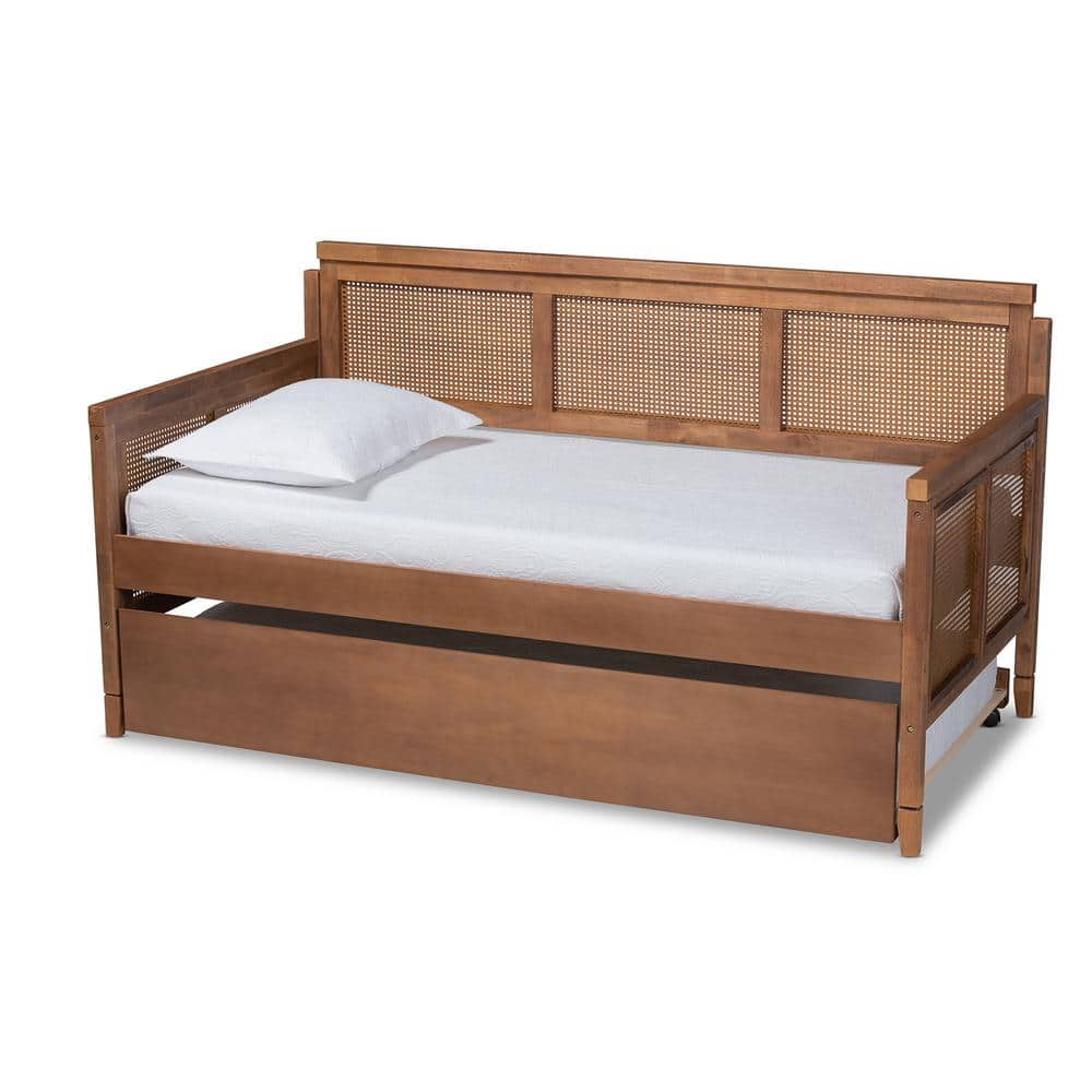 Baxton Studio Toveli Ash Wanut Twin Daybed with Trundle 159