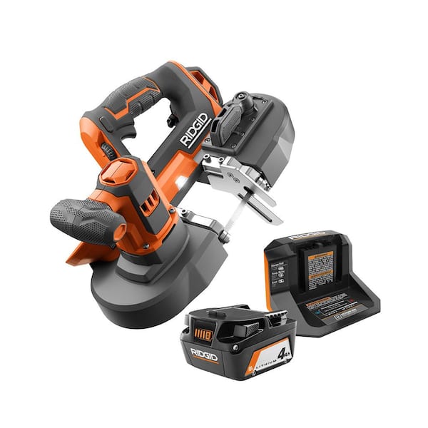 RIDGID 18V Cordless Compact Band Saw Kit with (1) 4.0 Ah Battery and Charger