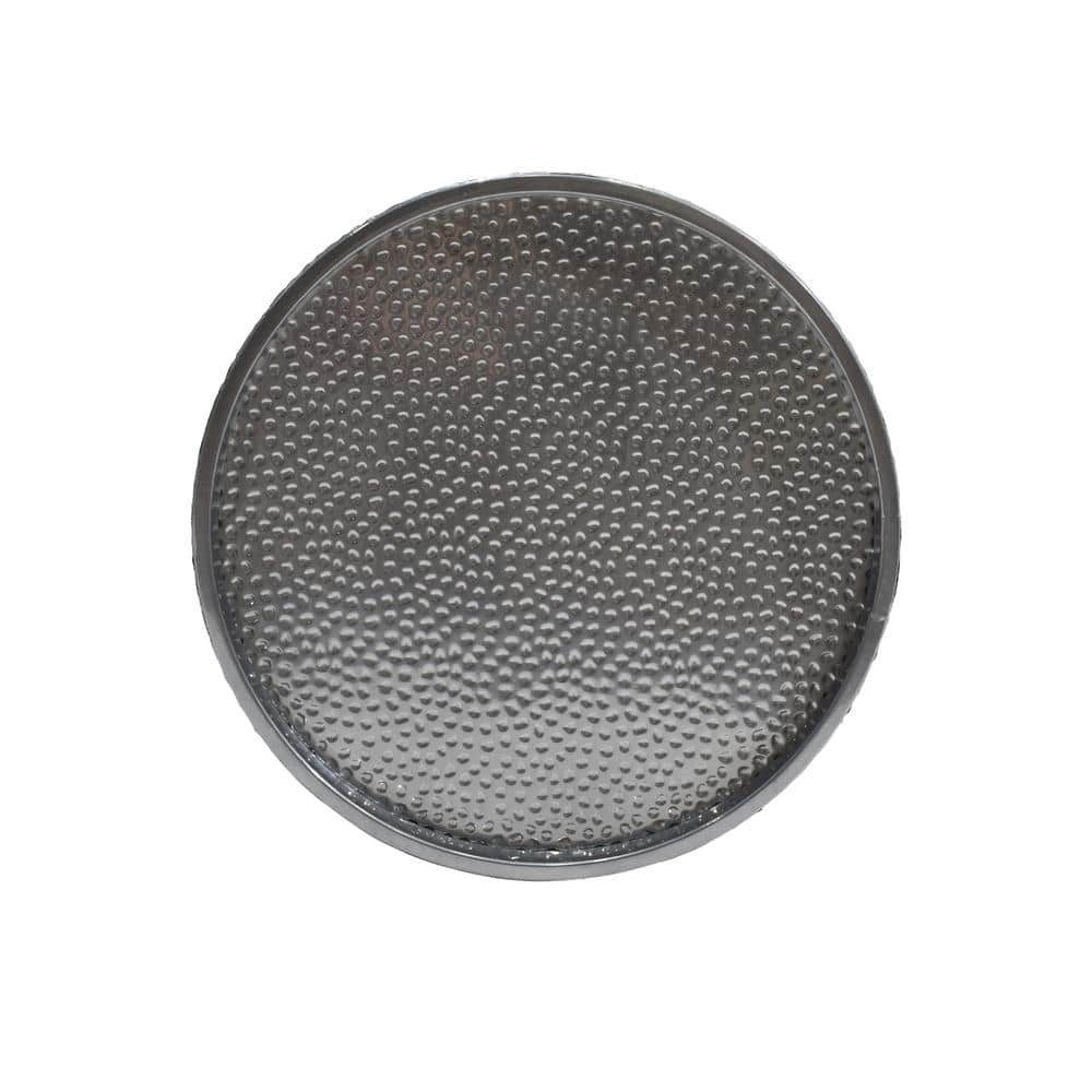 Elegant Silver Hammered Iron Round Accent Table