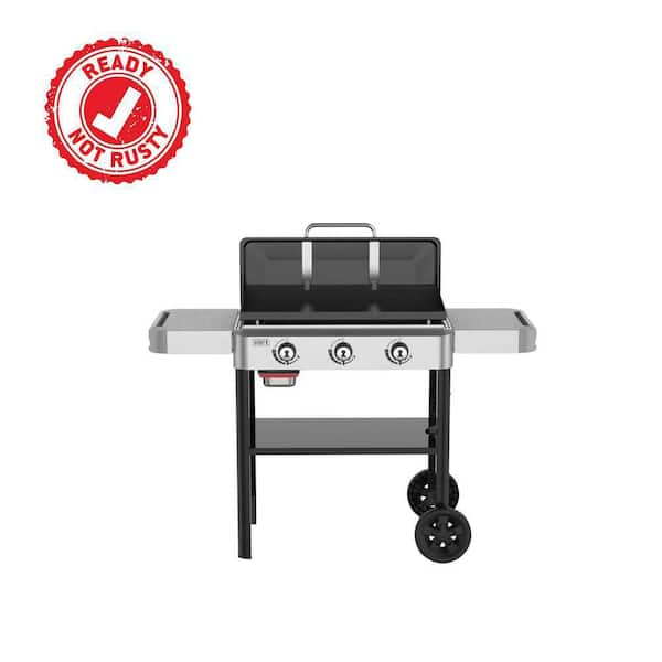 Weber Griddle 3-Burner Propane Gas 28 in. Rust-Resistant Flat Top Grill in Black