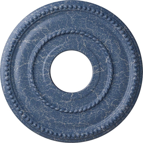 Ekena Millwork 3/4 in. x 12-1/8 in. x 12-1/8 in. Polyurethane Valeriano Ceiling Medallion, Americana Crackle