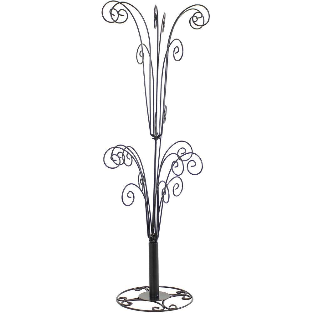 Sunnydaze Decor Gloria 30 in. Tall Black Metal Christmas Ornament Stand ...