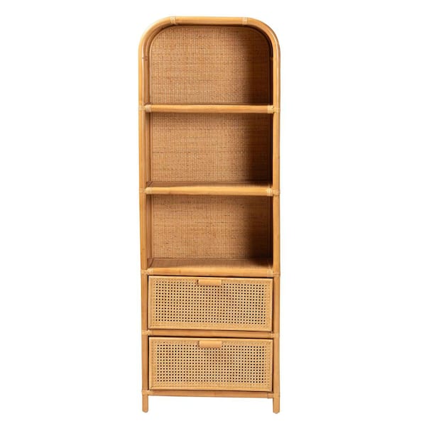 bali & pari Curacao 67.7 in. Tall Light Honey Rattan Wicker