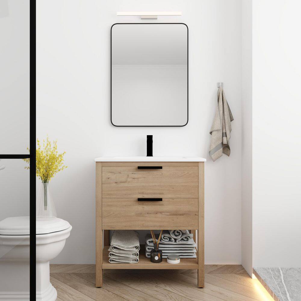 ARTCHIRLY 30 in. W x 18 in. D x 34 in. H Freestanding Bathroom Vanity ...