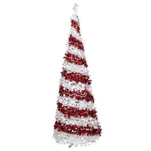 6 ft. Candy Pre-Lit Cane Pop-Up Artificial Christmas Tree, Clear Lights