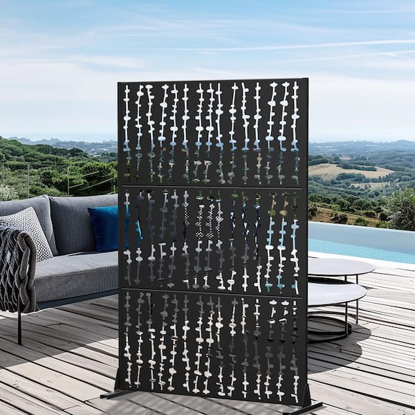 Reviews For Dovelina 72 In. David Metal Outdoor Garden Fence Privacy ...