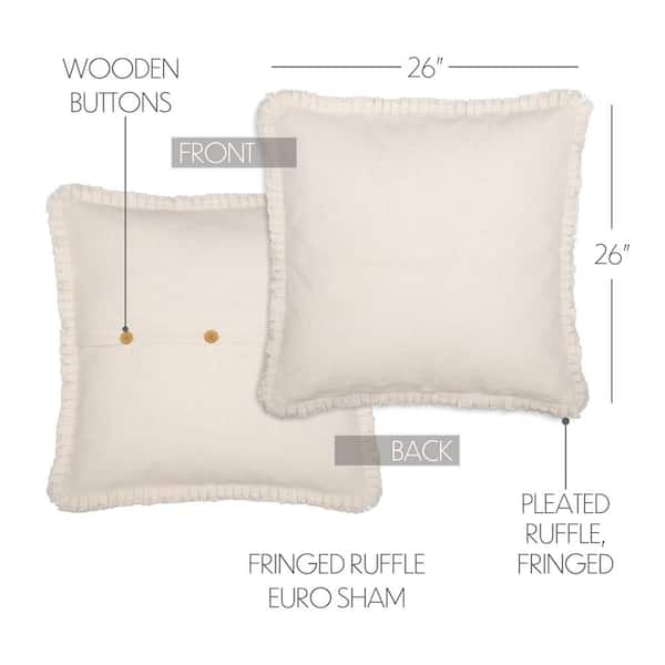 Ruffle Euro Pillow Cover, Farmhouse Decor