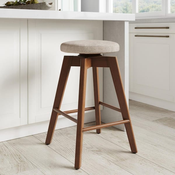 360 Swivel Upholstered Seat Solid Wood, How Tall Are Kitchen Bar Stools