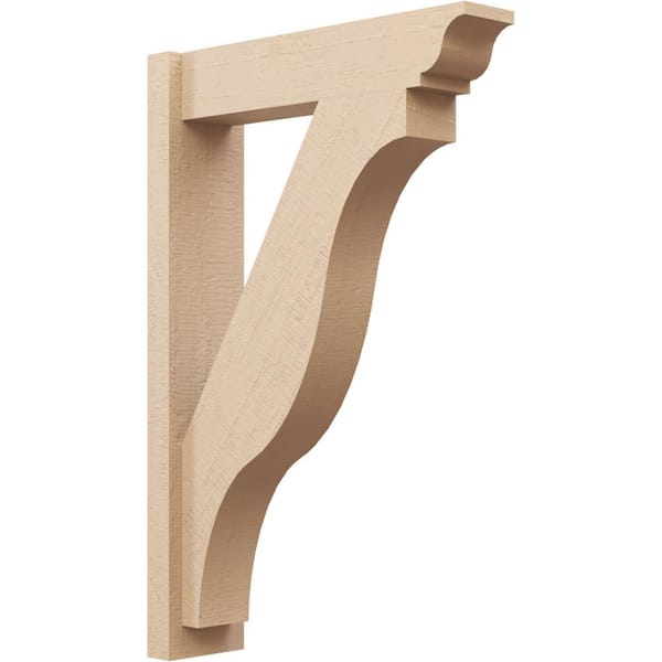 Ekena Millwork 6 in. x 36 in. x 24 in. Funston Traditional Rough Cedar Woodgrain Timberthane Polyurethane Outlooker, Primed Tan