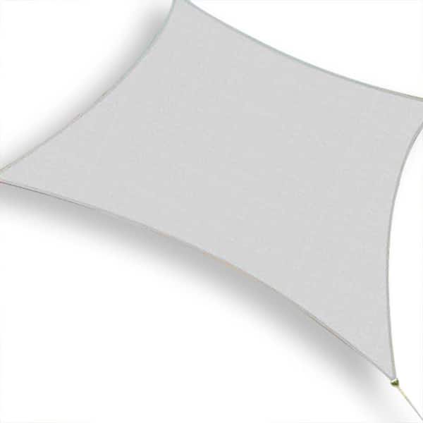10 ft. x 10 ft. Light Grey Square Sun Shade Sail Canopy for Patio Yard Backyard with UV Block