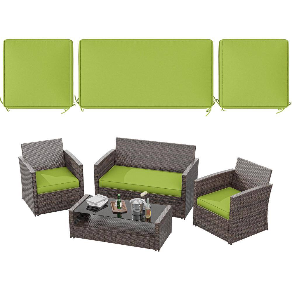 36 in. x 18 in. (3-Piece) Outdoor Patio Replacement Seat Cushions Fit for Loveseat Lounge Chair Furniture Grass Green price history on PriceWatchPro