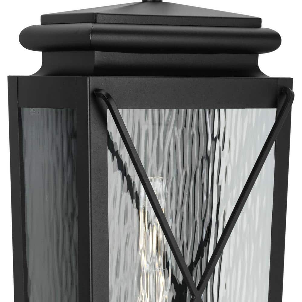 Wakeford Textured Black Steel Outdoor Wall Lantern