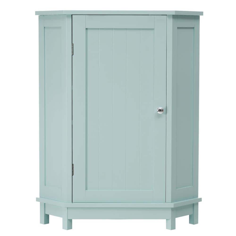 17.5 in. W x 17.5 in. D x 31.4 in. H Green Linen Cabinet Triangle Corner St