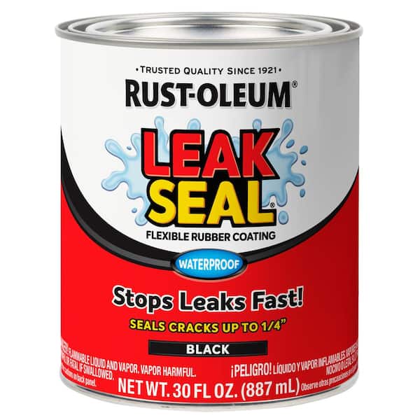 Rust-Oleum Stops Rust 30 oz. LeakSeal Black Flexible Rubber Coating (2-Pack)