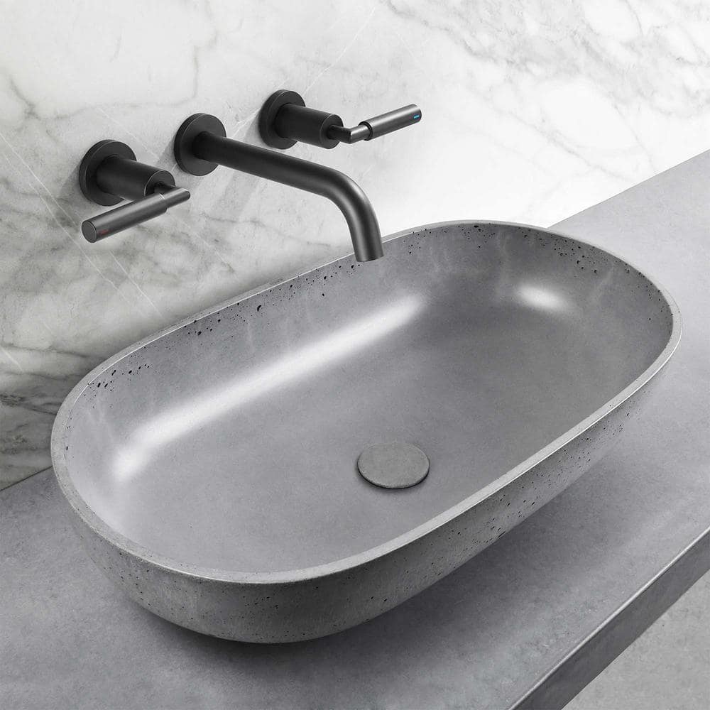 Matte Black Wall-Mounted Solid Brass Bathroom Faucet