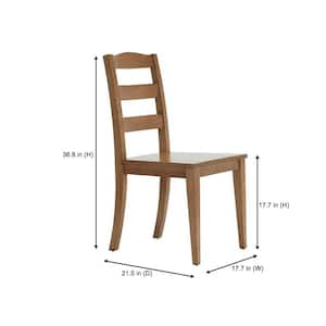 Patina Oak Finish Dining Chair with Ladder Back (Set of 2) (17.72 in. W x 36.77 in. H)