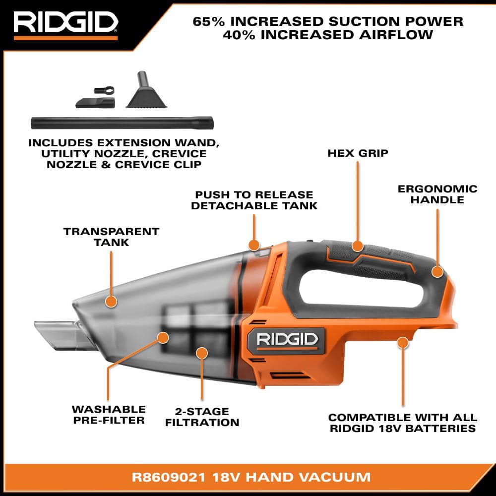 18V Cordless Orange Handheld Bagless Vacuum Cleaner