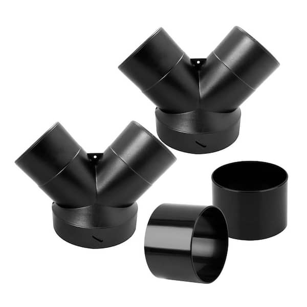 ‎POWERTEC Dust Collector Y-Fitting & Splice Set, 6 in. to 4 in. Hose Reducer for Woodworking Dust Collection System (2 Sets)