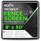 8 ft. X 50 ft. Black Privacy Fence Screen Netting Mesh with Reinforced Eyelets for Chain link Garden Fence