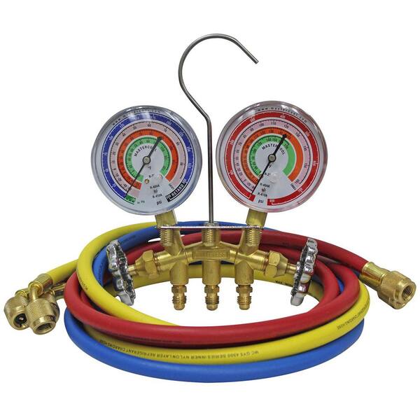 Mastercool Brass 2-Way Manifold Gauge Set R22, R404A, R410A