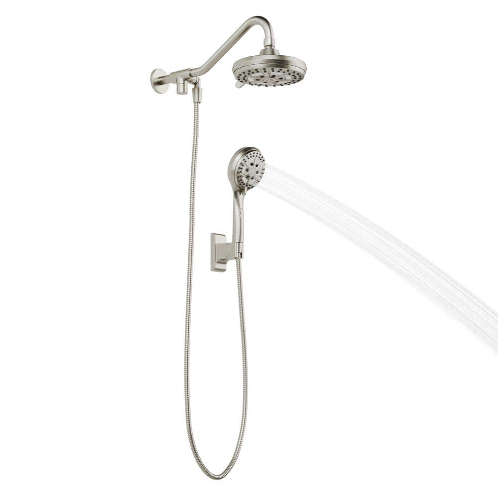 Brushed Nickel Multi-Function Handheld Rain Shower System