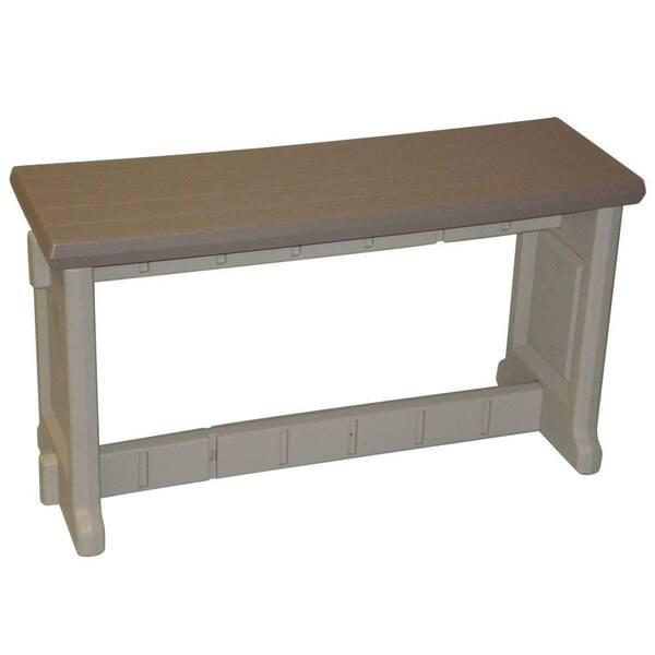 Leisure Accents 36 in. Taupe Resin Patio Bench