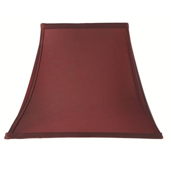 Home Decorators Collection Rectangular Bell 12 in. H x 16 in. W Medium Red Silk Shade