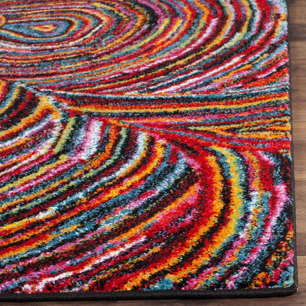 Psychedelic Art Inspired Multicolor Synthetic 4' x 6' Area Rug