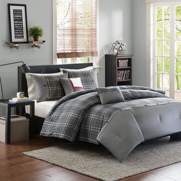 Intelligent Design Campbell 5-Piece Grey King Comforter Set