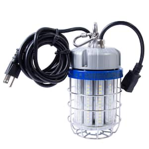 30-Watt LED Luminaire Temporary Plug-In Work Light Fixture, Stainless Steel Cage