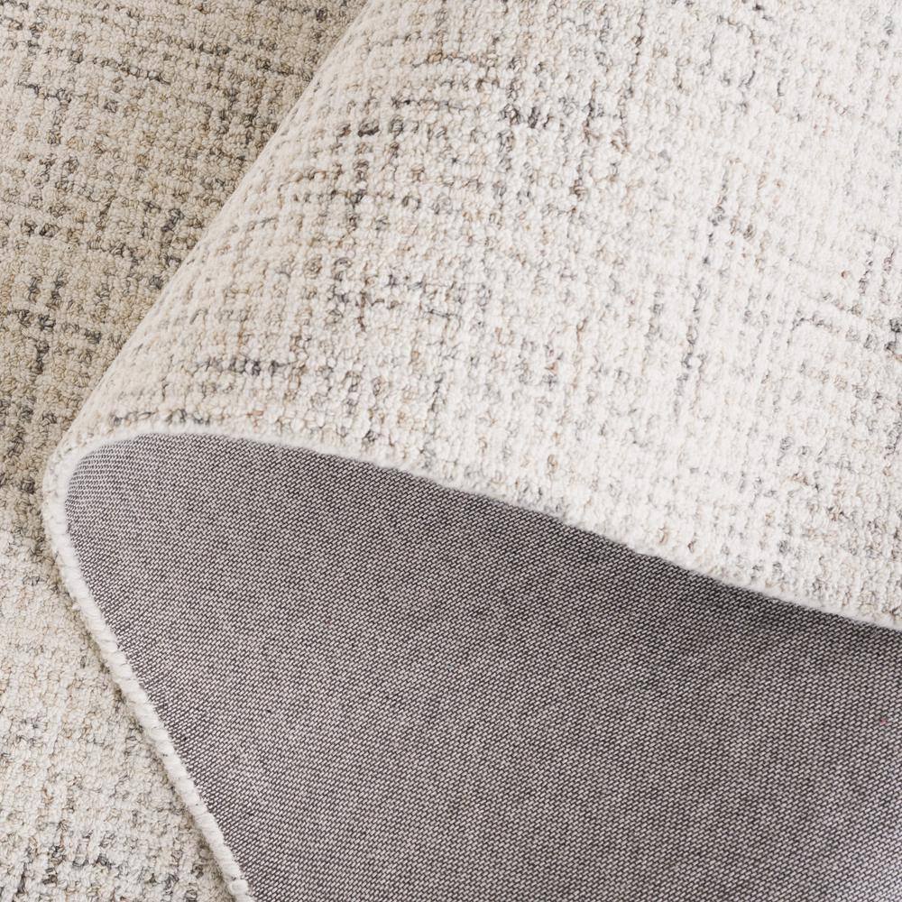Light Grey and Ivory Hand Tufted Wool Area Rug 3' x 5'