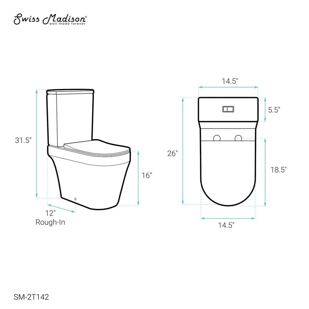 White Elongated Dual-Flush High Efficiency Free Standing Toilet