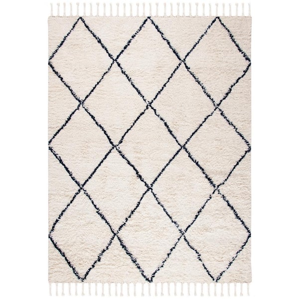 SAFAVIEH Casablanca Navy/Ivory 8 ft. x 10 ft. Geometric Area Rug ...