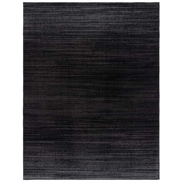 Adirondack 9 ft. x 12 ft. Black/Ivory Solid Color Area Rug