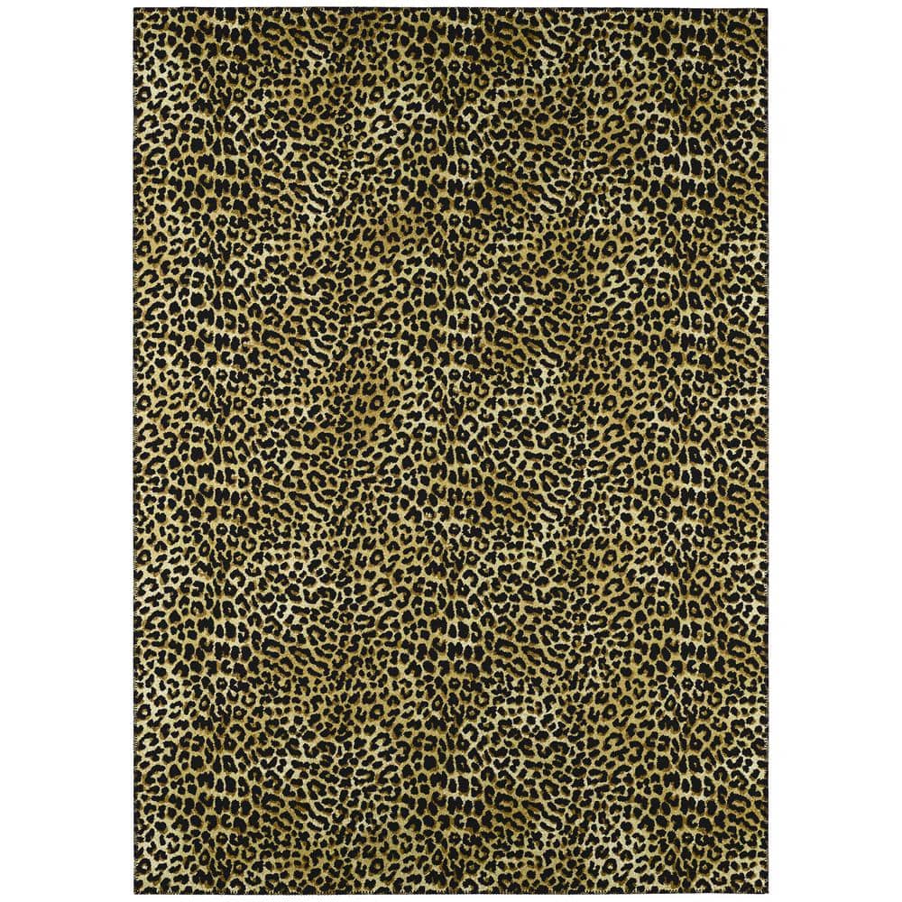 Safari Gold 5 ft. x 7 ft. 6 in. Indoor/Outdoor Washable Indoor/Outdoor Wash