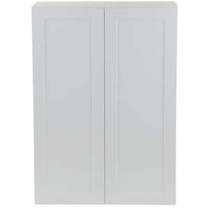 Cambridge White Plywood Shaker Stock Assembled Wall Cabinet with 2 Soft Close Doors (30 in. W x 12.5 in. D x 42 in. H)