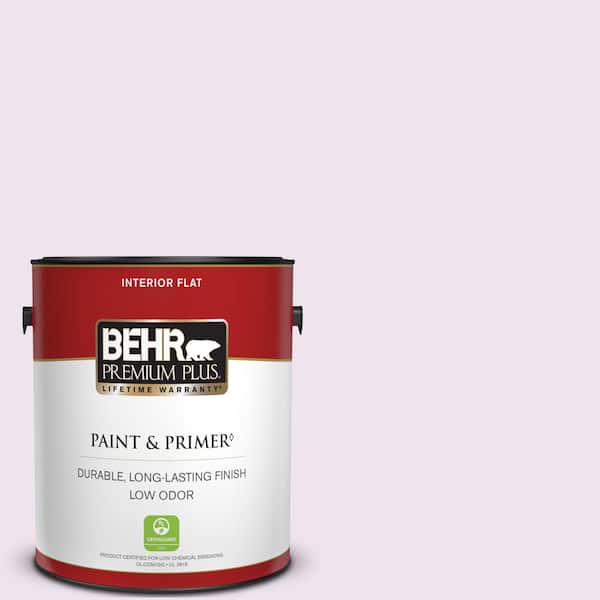 BEHR PREMIUM PLUS 1 gal. #670A-1 Quartz Pink Flat Low Odor Interior Paint & Primer