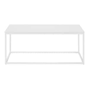 Donnelly White Rectangular Coffee Table with White Wood Top