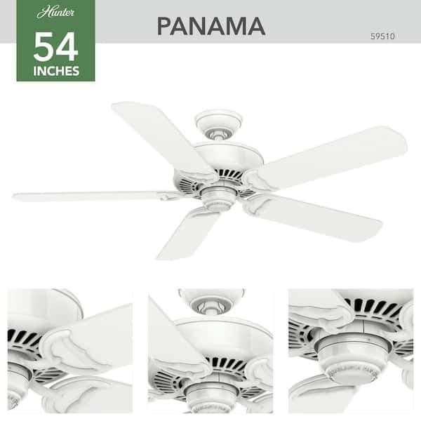 Casablanca - Panama DC 54 in. Indoor Snow White Ceiling Fan with Remote For Bedrooms