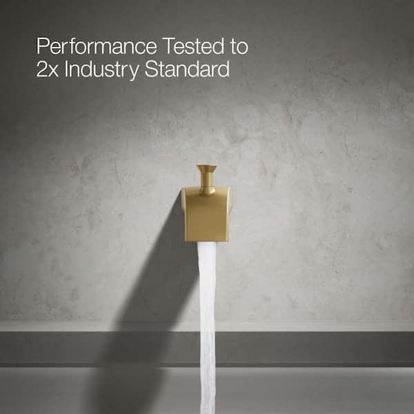 KOHLER Pitch Wall-mount diverter bath spout in Vibrant Brushed Moderne Brass