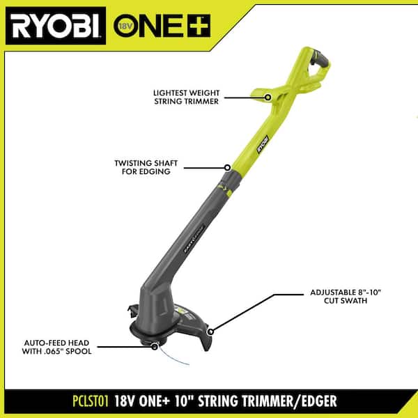 RYOBI ONE+ 18V 10 in. Cordless Battery String Trimmer/Edger