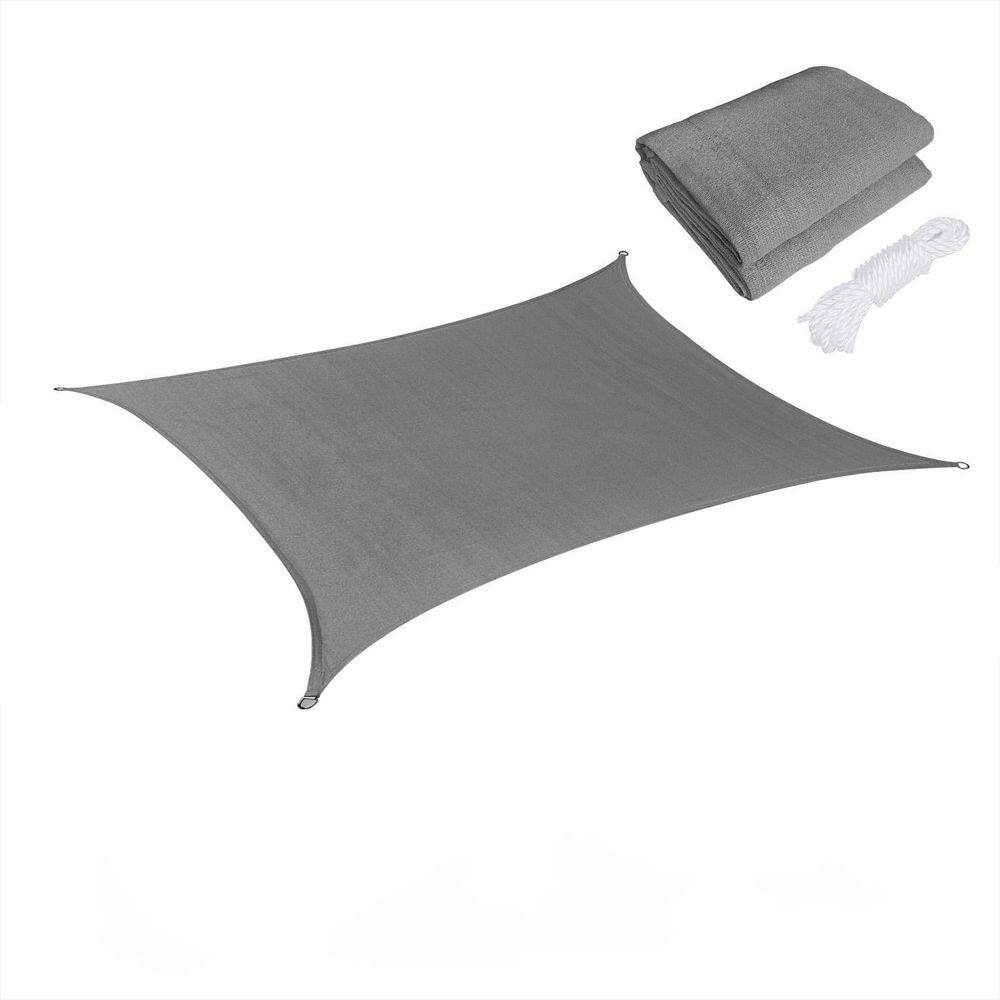 Sun Rays Shading Wildaven 10 ft. x 13 ft. Dark Grey Rectangle Premium Permeable Sun ...